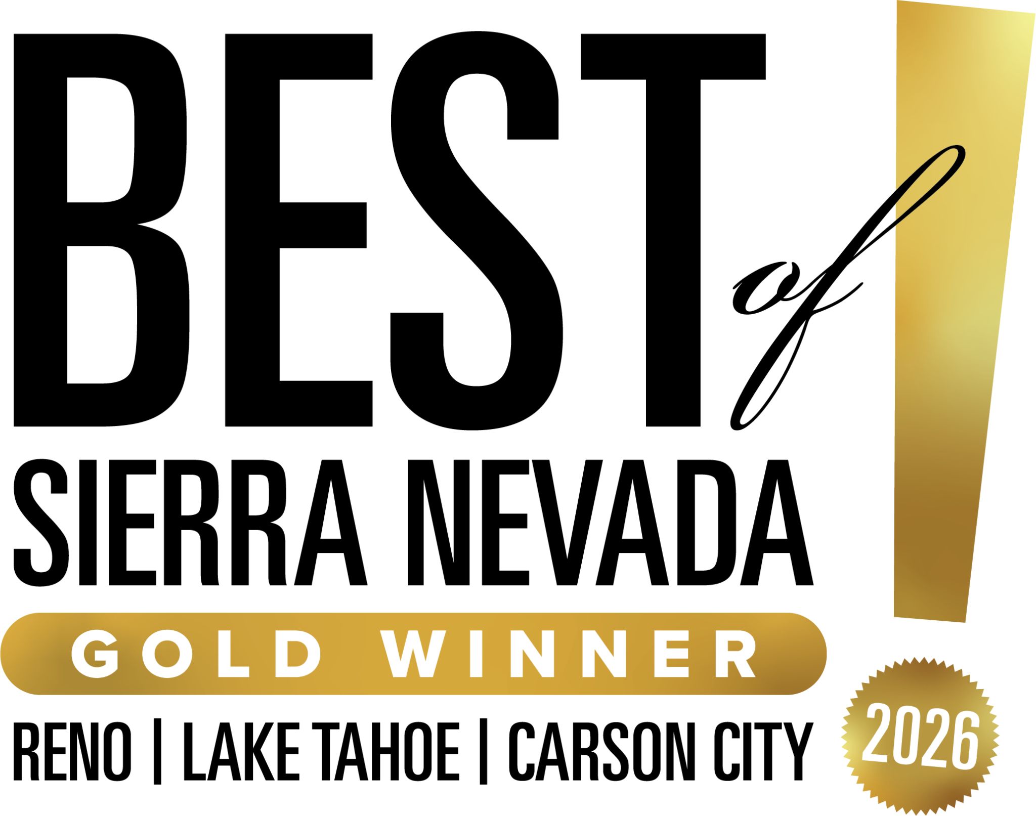 Best of Sierra Nevada Gold Winner 2026 award badge for R+H Aesthetic Medicine, Lake Tahoe